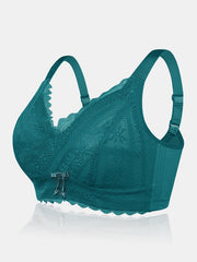 Plus Size Lace Wireless Full Coverage Adjustable Thin Bra