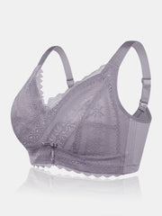 Plus Size Lace Wireless Full Coverage Adjustable Thin Bra