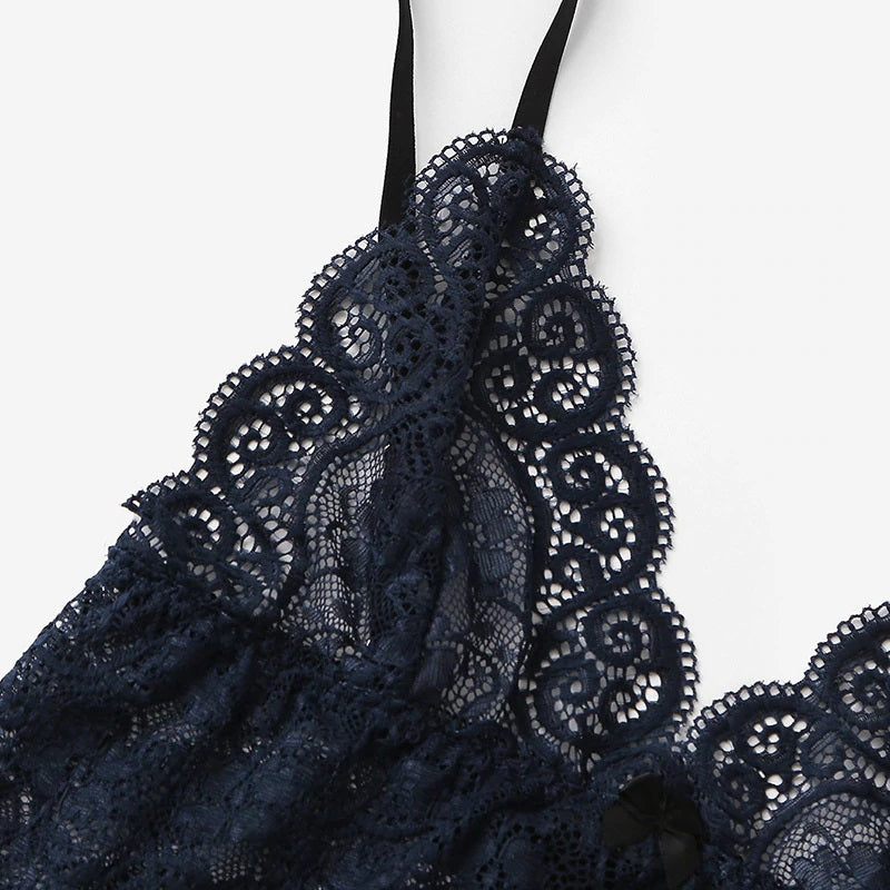 Plus Size Lace Satin Sling Nightwear