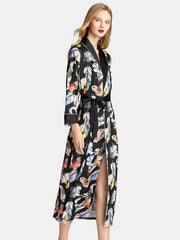 Printed Long Sleeve Casual Nightgown