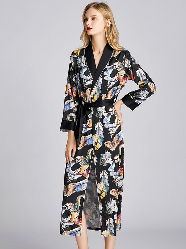Printed Long Sleeve Casual Nightgown
