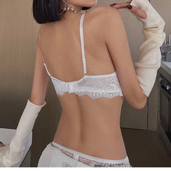Push Up Brassiere Embroidery Lace Underwear Set Transparent Panties