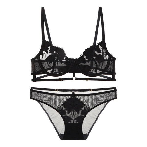 Push Up Brassiere Lace Hollow Out Underwear Set Lingerie
