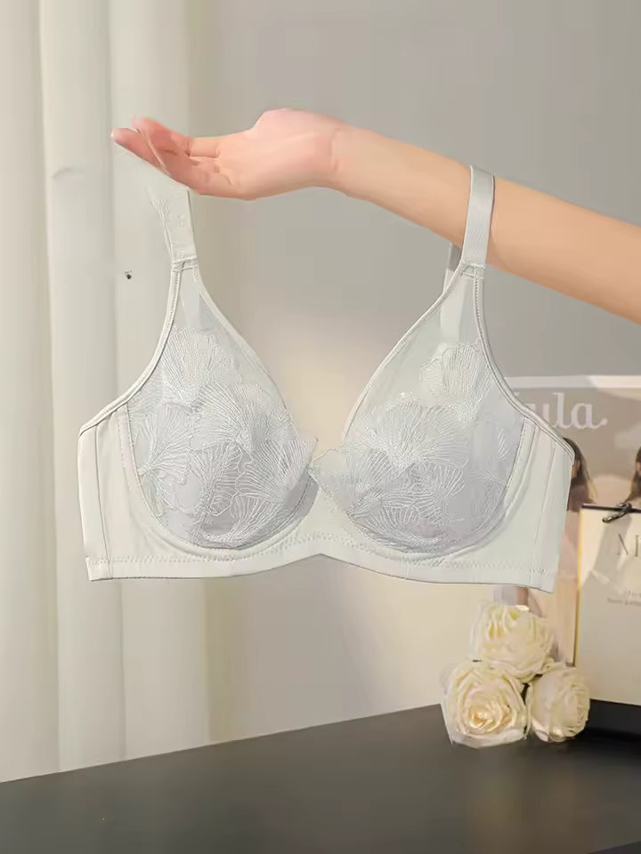 Rabbit Ears Cup Ultra-thin Underwear Big Breasts Show Small Anti-sag Bra