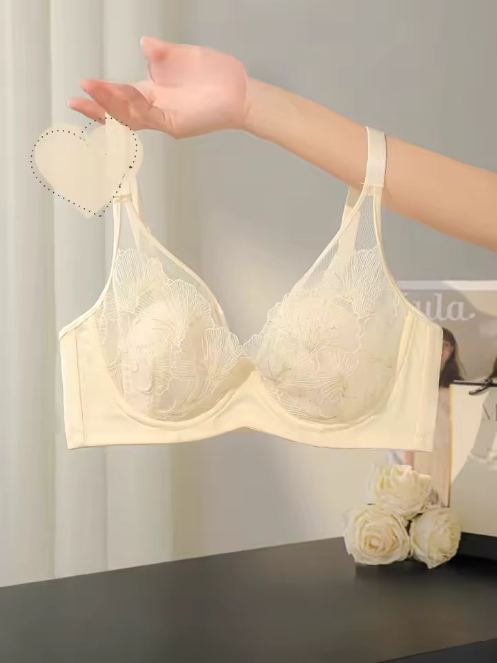 Rabbit Ears Cup Ultra-thin Underwear Big Breasts Show Small Anti-sag Bra