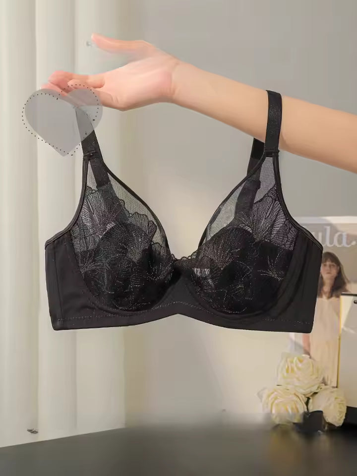 Rabbit Ears Cup Ultra-thin Underwear Big Breasts Show Small Anti-sag Bra