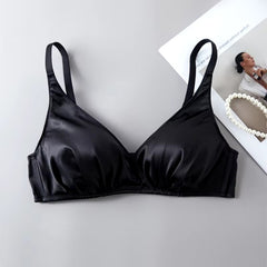 Real Silk Push Up No Steel Ring Underwear Silk Bralette Double Sided Bras