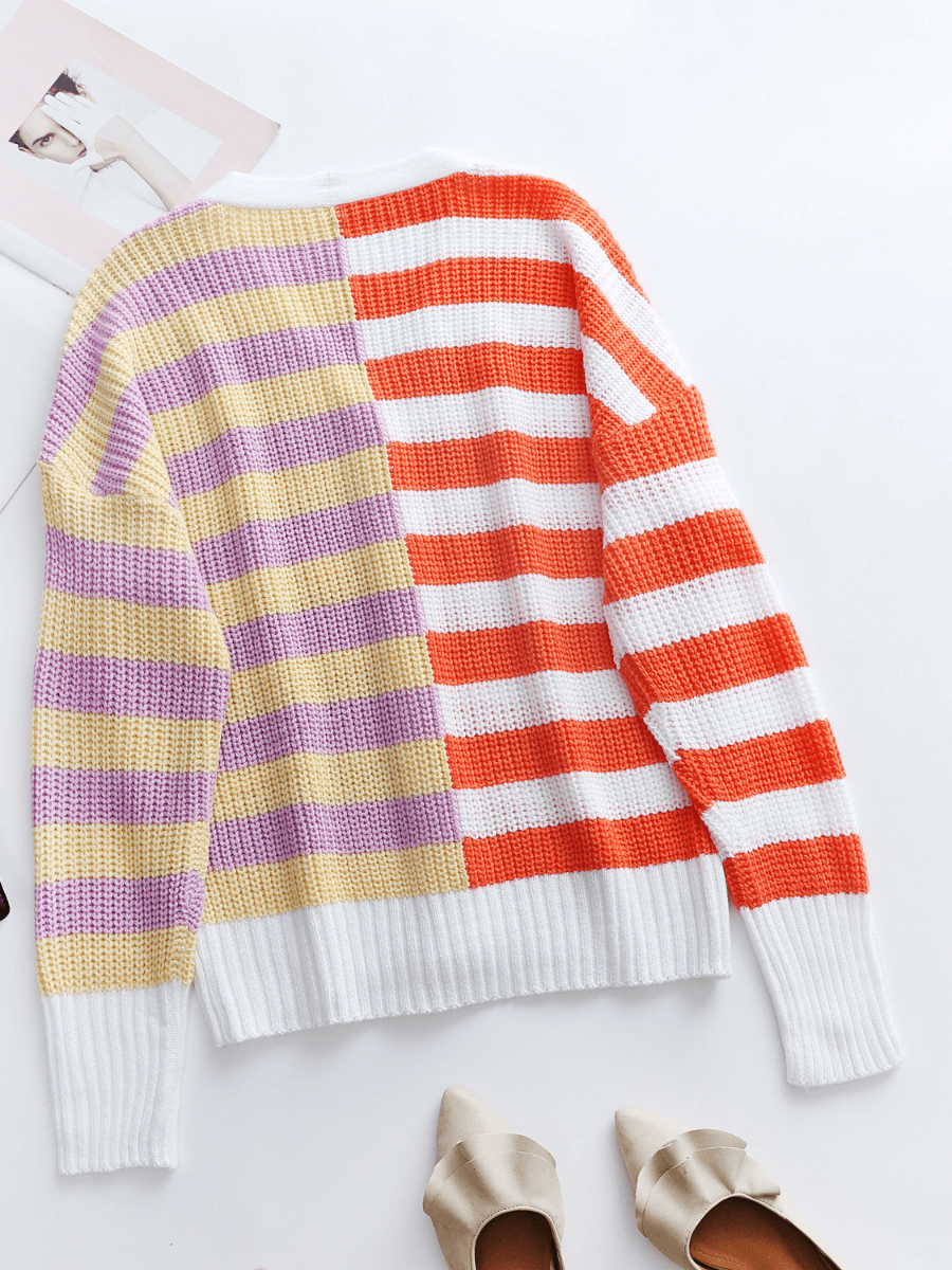 Rachael Contract Stripe Knit Cardigan