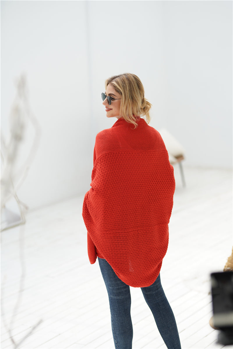Red Batwing Easy On Cardigan