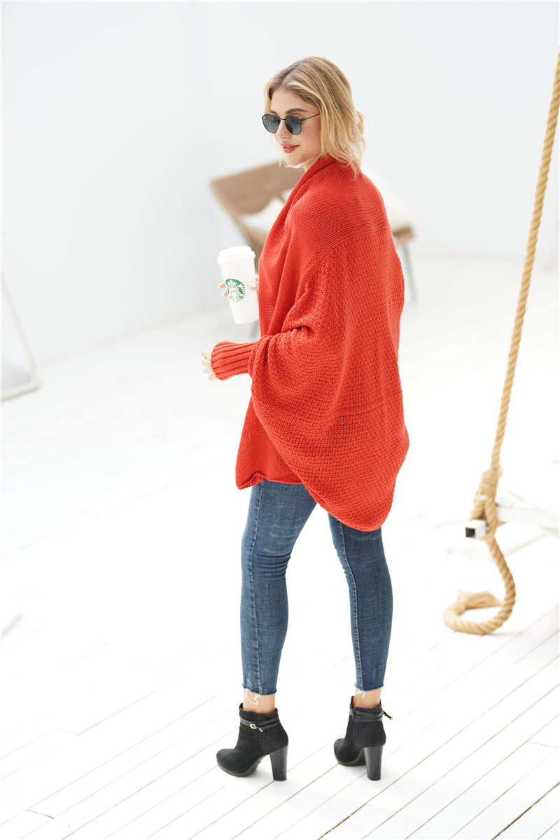 Red Batwing Easy On Cardigan
