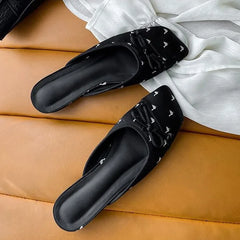 Baotou Half Slippers Outerwear Super Fire Half Top Satin Mill Shoes Thailand Beach Cool Slippers Lazy Shoes