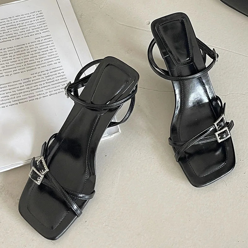 Wine Red Footwear In Heeled Sandals Shoes Buckle High Heels Sandals Pumps Shoes Big Size