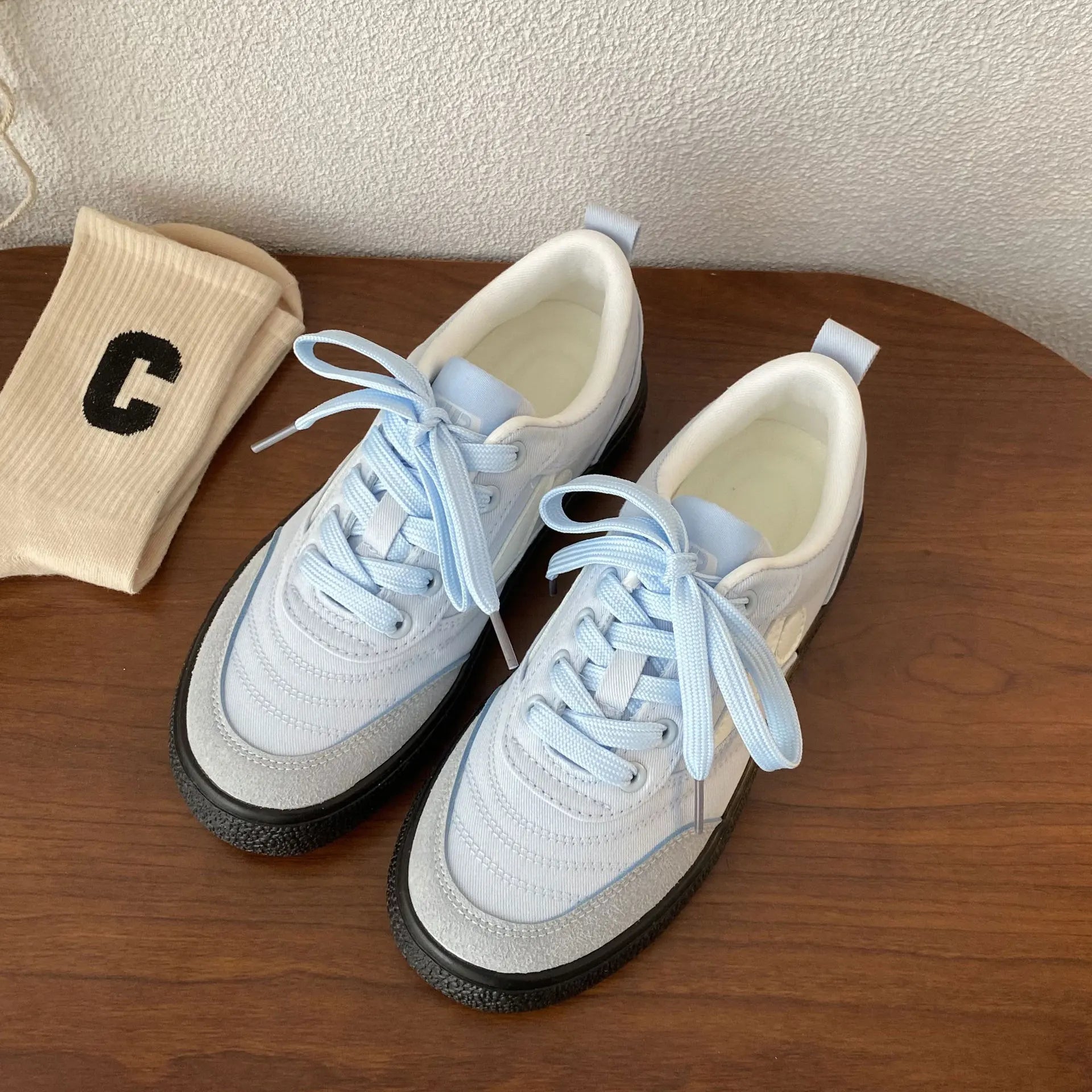 Thick Bottom Training Shoes Retro Mixed Color Students Sneakers Casual Concise Soft Soled Sports Shoes