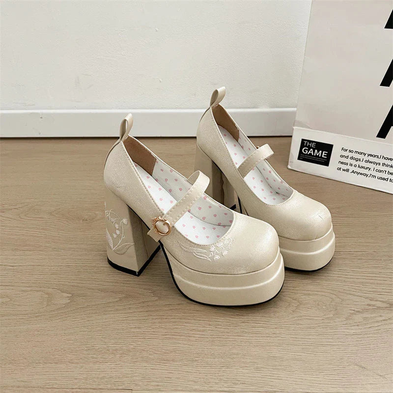 Night Club Platform Lolita Pumps Butterfly-knot High Heel Shoes Stripper Party Shoes