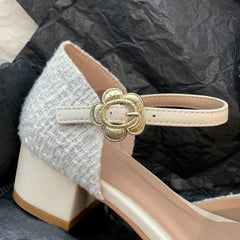 genuine leather fabric patchwork ankle strap flats sandals round toe casual espadrilles shoes