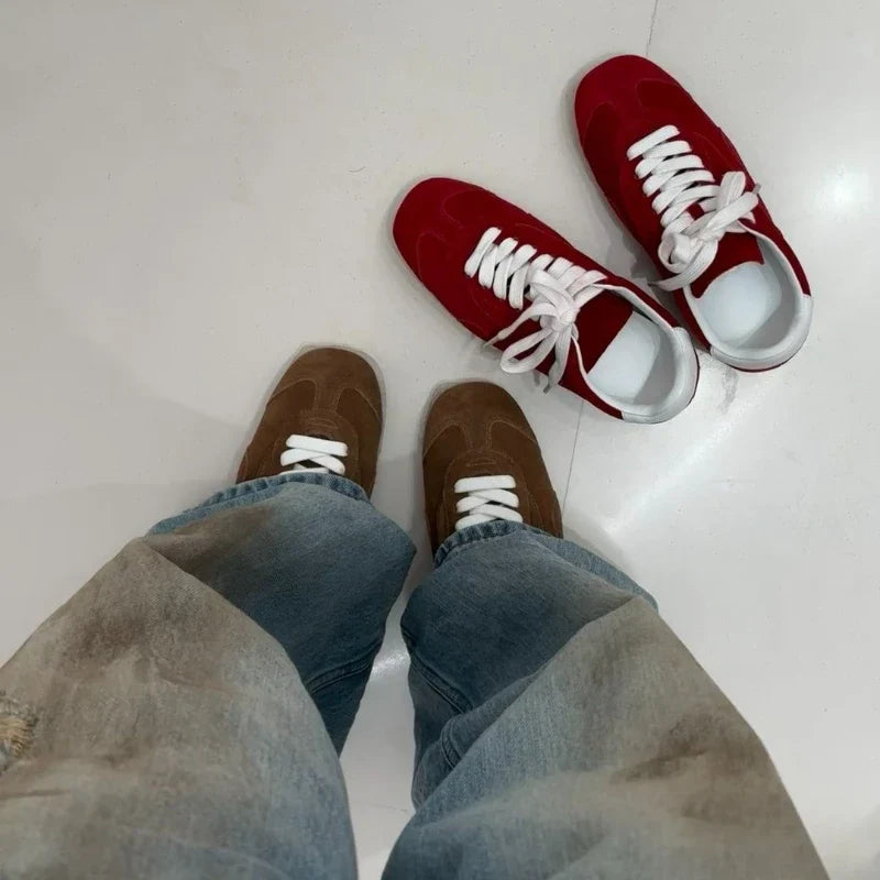 Sports Shoes Genuine Leather Thick-Soled Single Shoes 2025Retro Sports Forrest Gump German Training Shoes