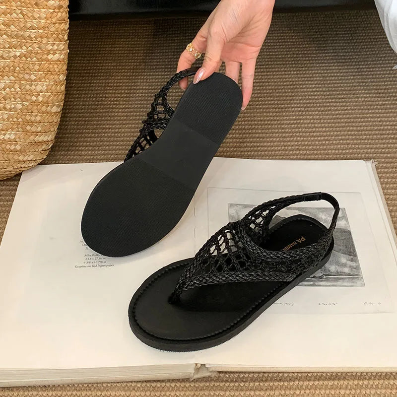 Flats Sandals Slides Shoes Beach Flip flops Round Toe Flats Sandals Shoes