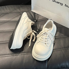 Casual Shoes Big Head Thick Bottom Lace-up Sneakers Versatile Street Style Shoes Tenis Feminino