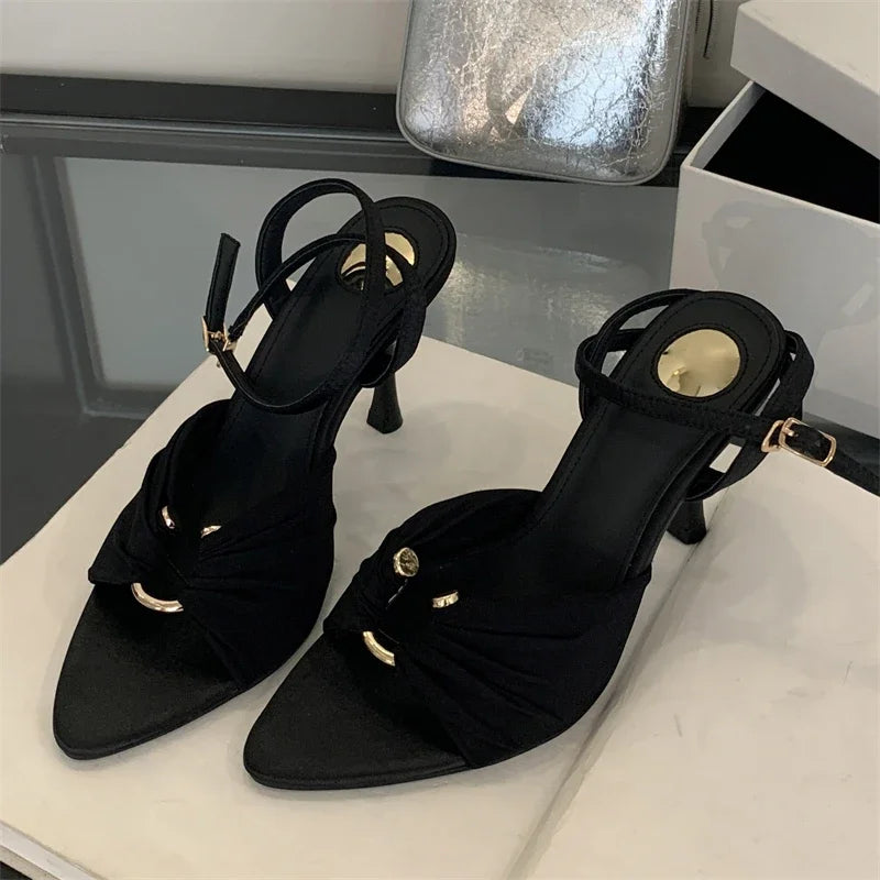 Street Style Elegant Thin High Heels Woman Pumps Pointed Toe Slingbacks Stripper Party