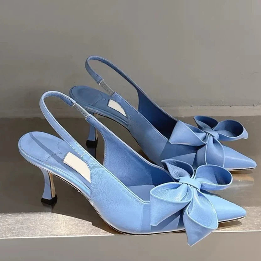 High Heel Bow Pointed Toe Stiletto Sandals Shoes