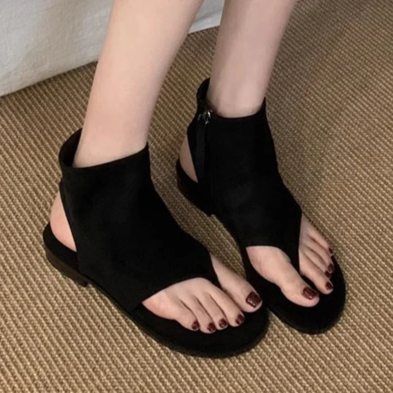 Ankle Cool Boots Sandals Flats Clip Toe Shoes Casual Open Toe Shoes Walking Slippers Mujer Sandalias