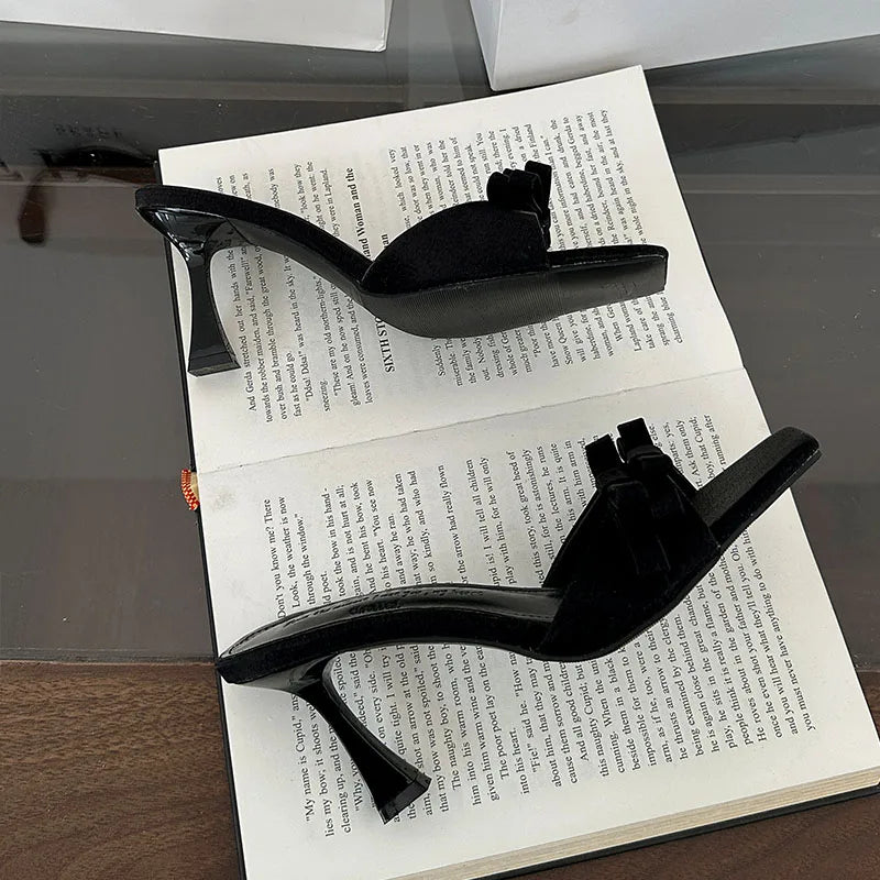 Butterfly-Knot High Heels Pumps Shoes In Slip Thin Heels Shoes