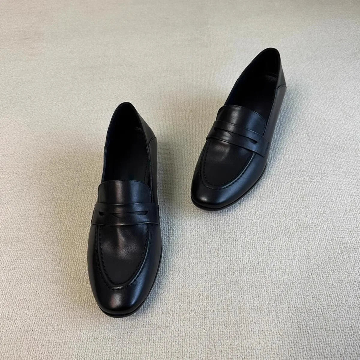 Versatile Pumps Retro Casual Loafers Men's Round Toe Office Work Shoes Zapatillas
