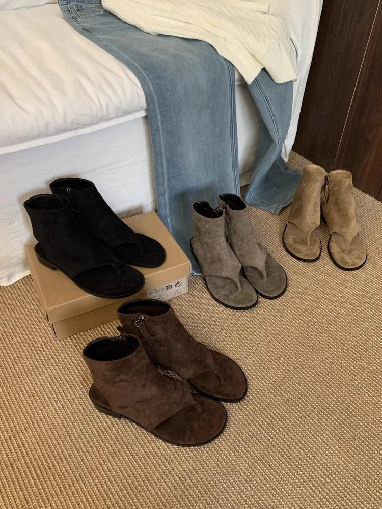 Ankle Cool Boots Sandals Flats Clip Toe Shoes Casual Open Toe Shoes Walking Slippers Mujer Sandalias