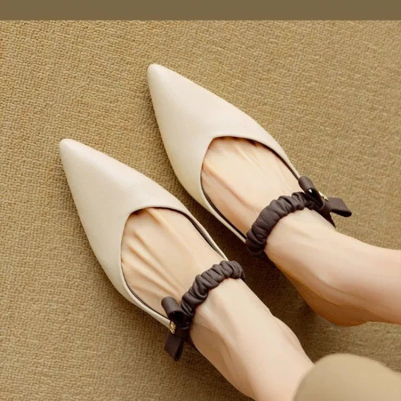 Pointed Toe Slippers High Heels Elegant Slingback Woman Pumps Party Zapatos De Mujer