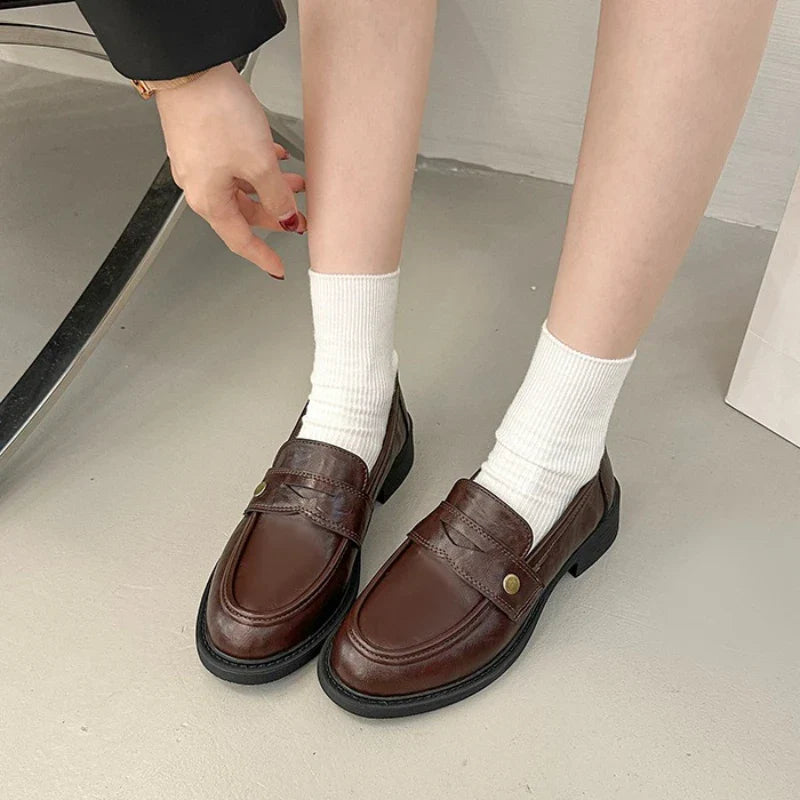Flat Shoes Mary Jane Shoes Hot Sale Simple Causal Uniform Shoes Thick Bottom Non-slip
