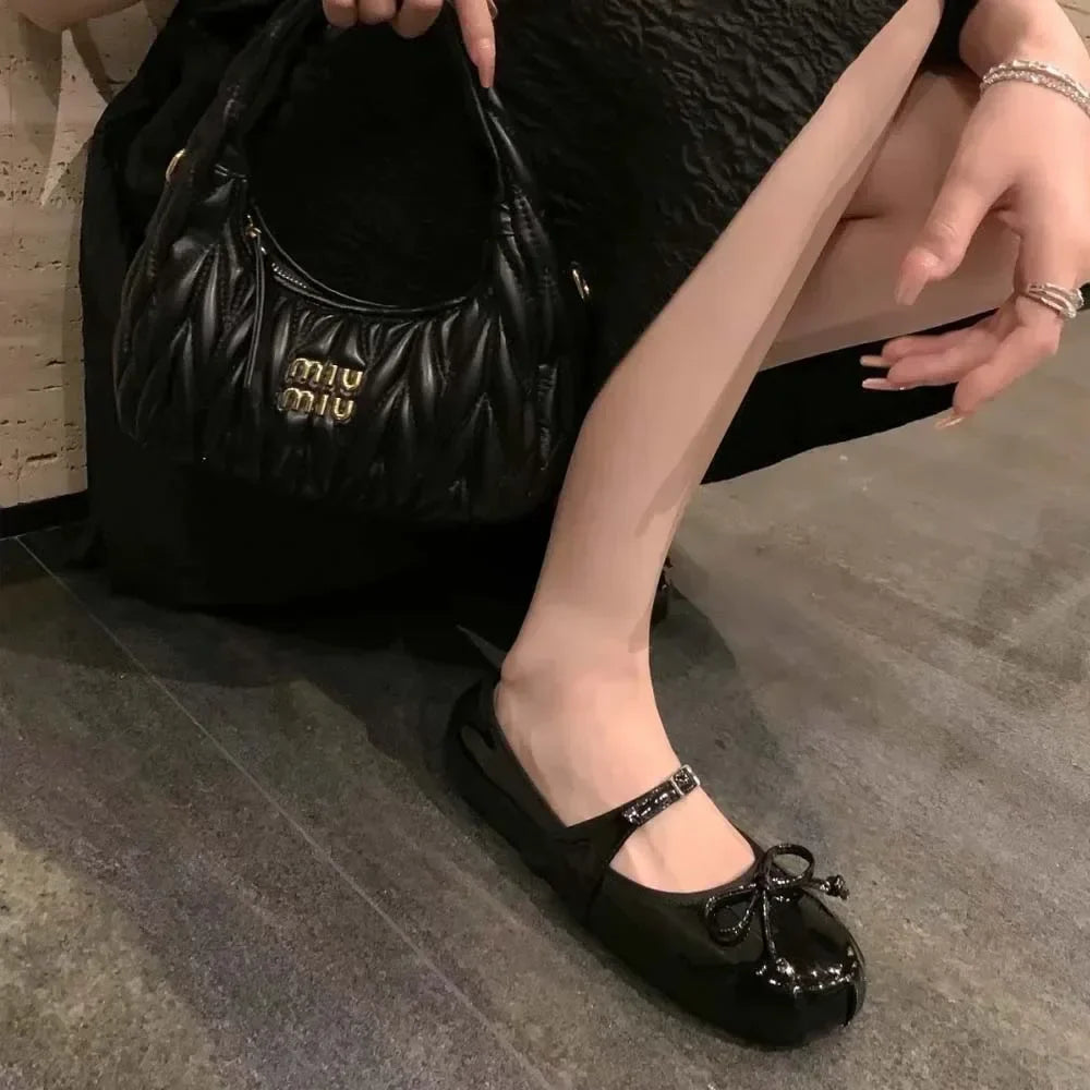 Mary Jane Shoes Bow Shoes Casual Low Heel Dresses Street Style Shoes