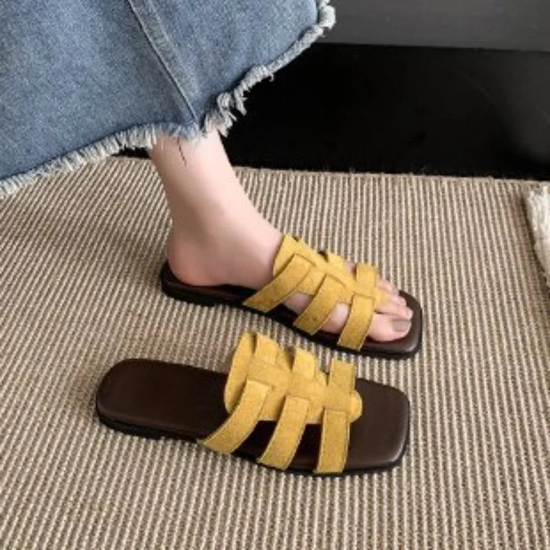 Slippers Flat Bottom Non-slip Outdoor Open Toe Beach Sandals Design Slides
