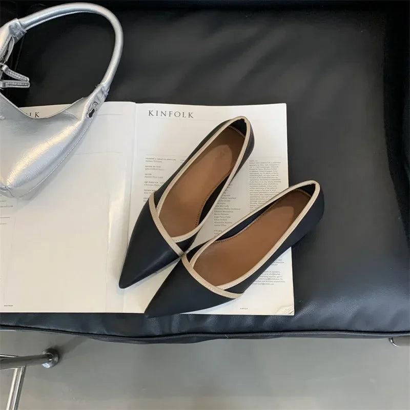 Elegant Pointed Toe Comfort Soft Leather Wedge Shoes Shoes Office Flats Loafers