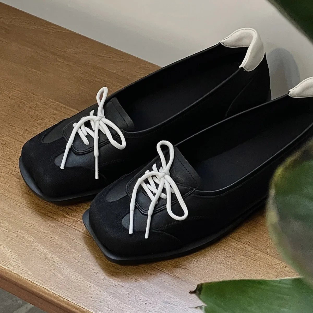 Shallow Sport Ballet Shoes Square Toe Round Flat Bottom Cross Tied Mixed Colors Mary Jane Shoes Slip on Shoes