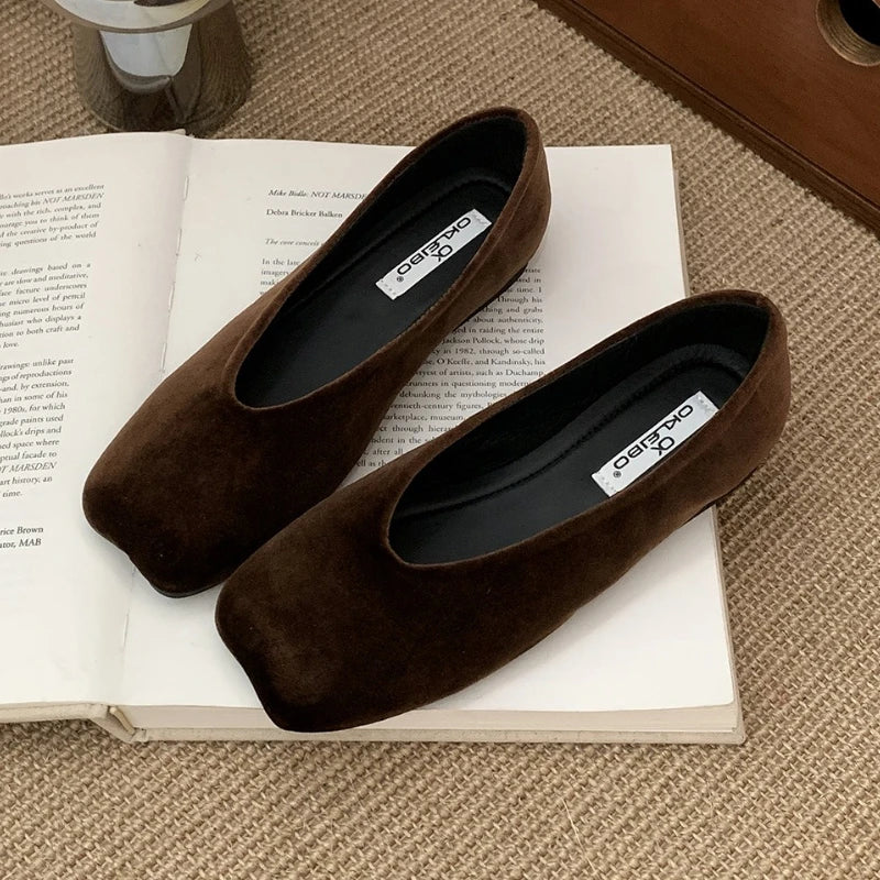 Footwear Mary Jane Shoes Shallow Comfort Soft Sole Square Toe Brand Flats Shoes Ladies