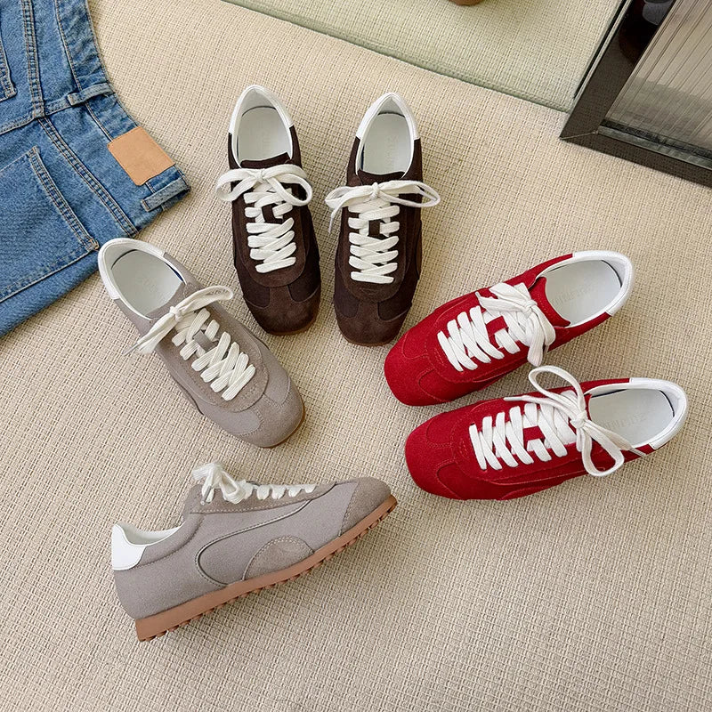 Sports Shoes Genuine Leather Thick-Soled Single Shoes 2025Retro Sports Forrest Gump German Training Shoes