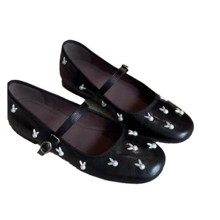 Leather Shoes Soft All-Match Shallow Mouth Modis Casual Sneakers Flats Round Toe Genuine Leather Dress Mary