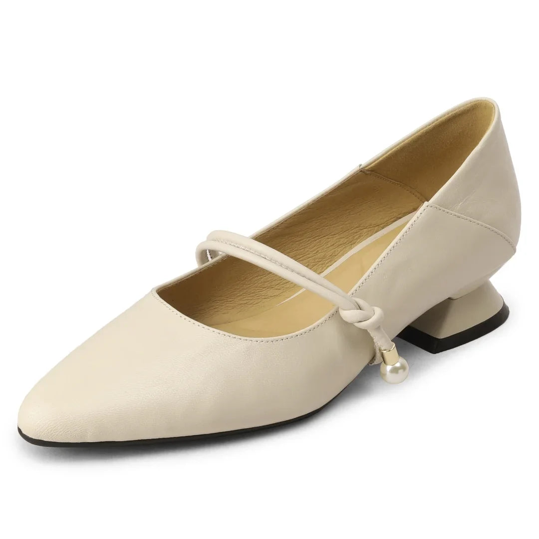 Plus size 34-41 genuine leather pointed toe Mary Jane pumps 3cm kitten heel elegant daily dress heeled shoes sale
