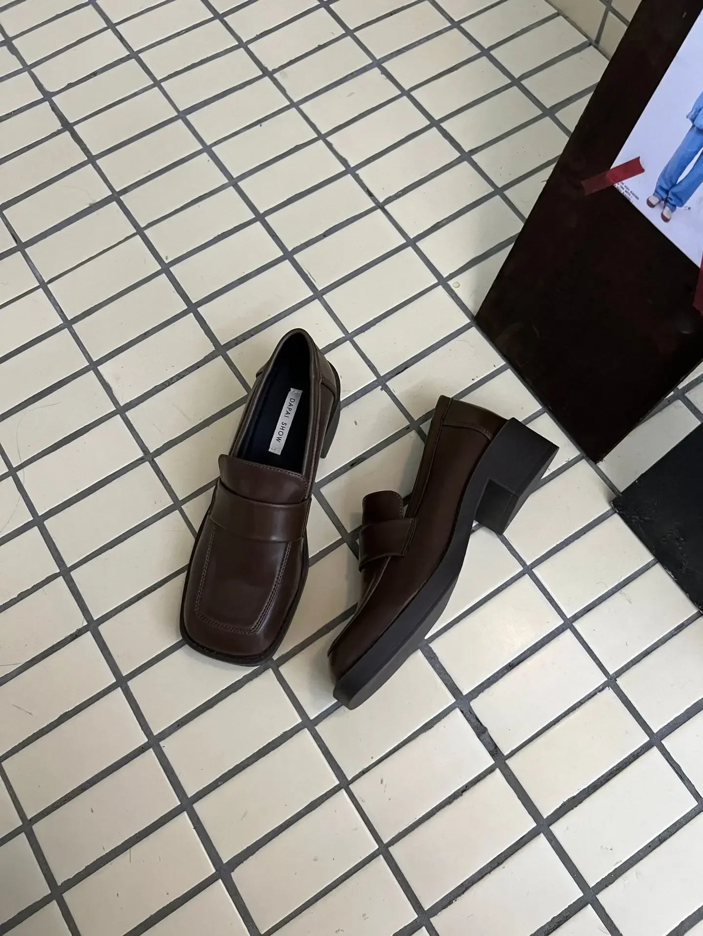 Size 34-40 PU Real Leather Loafers Casual Flats Shoes Low Heels Vintage Office Lady Daily Dress