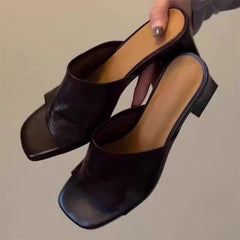 Elegant Sandals High Heels Slippers Brand Chunky Dress Open Toe Shoes Flip Flops Slides