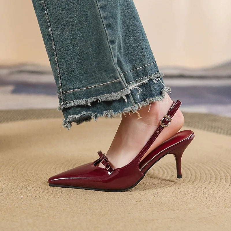 Solid Color High-heeled Sandals