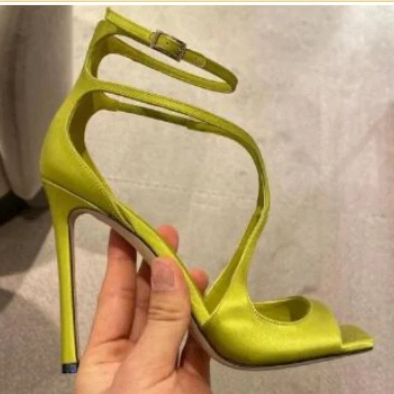 High-quality Hollow Slim High Heel Fish Mouth Sandals