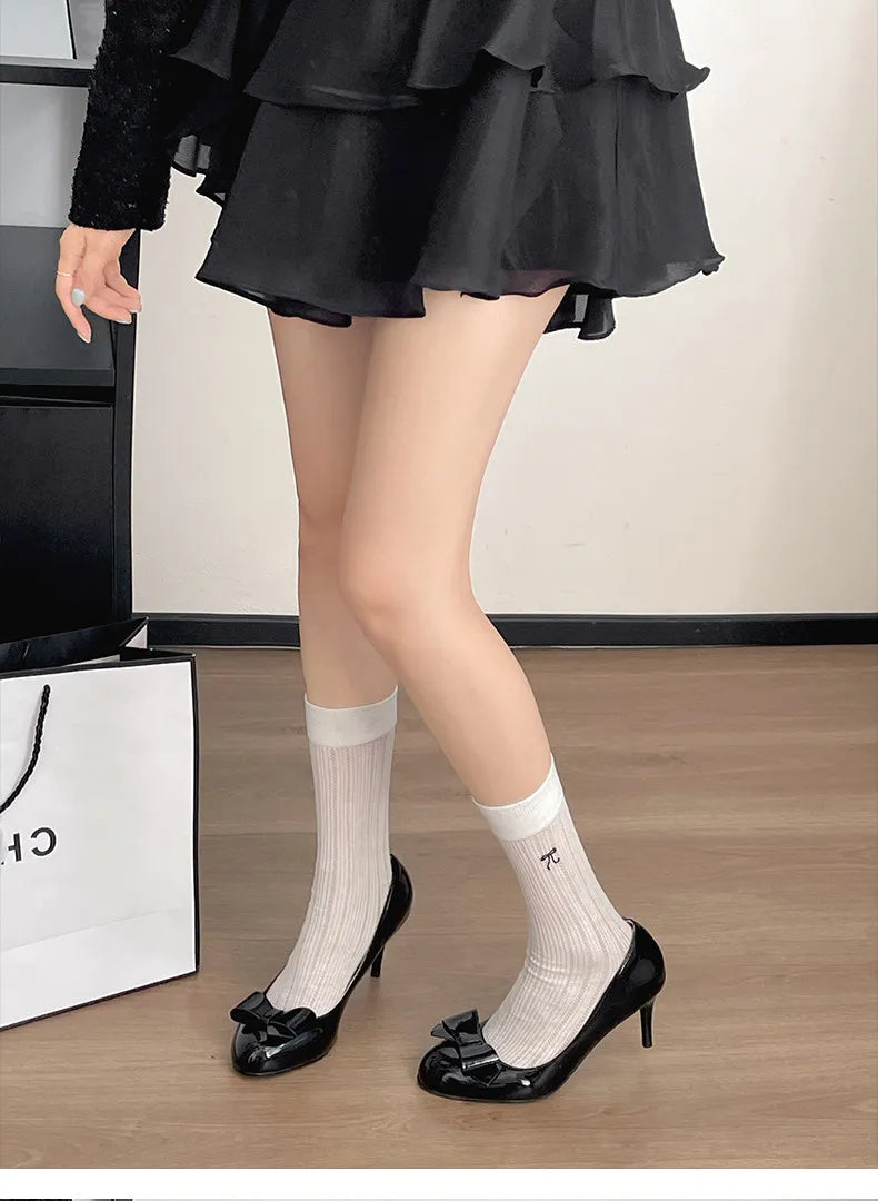 Thin High Heel Mary Jane Shoes Butterfly-knot Slip On Shoes Elegant Stripper Party Dress Pumps