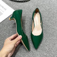 elegant patent leather shoes pointed toe candy color low heel pumps shallow mouth single leather pumps big size 43