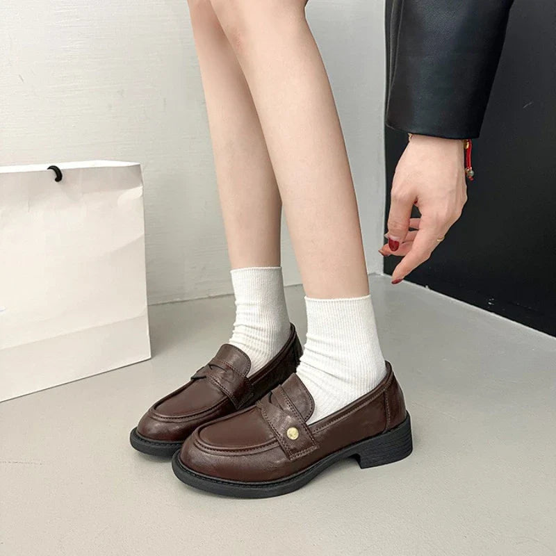 Flat Shoes Mary Jane Shoes Hot Sale Simple Causal Uniform Shoes Thick Bottom Non-slip