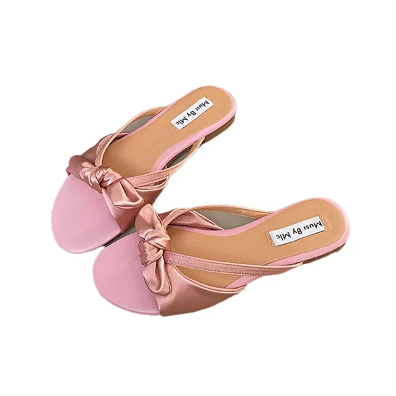 Bow Slippers Flats Sandals Casual Home Shoes Trend Sport Shoes Beach Flip Flops Walking Slides Mujer Sandalias