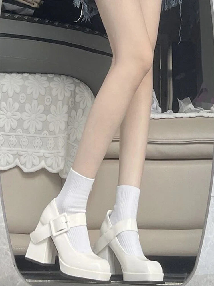 Platform Heels Round Toe High-Heeled Shoes Sandals Pump Latest Beige Straps African Crossdressers C