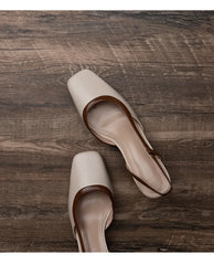 High Heels Dress Party Shoes Square Toe Walking Slides Mujer Zapatos Pumps