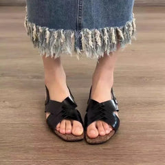 Roman Sandals Outer Wear French Style Beautiful Retro Fairy Style Holiday Seaside Soft Flat Beach Shoes