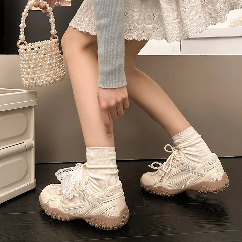 Sport Mesh Sneakers Breathable Shoes Casual Running Mujer Zapatos Lace Up Walking Sandals Mujer